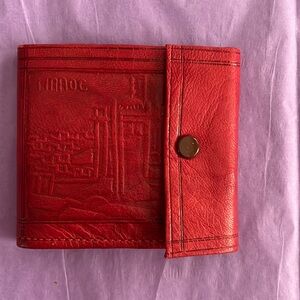 Moroccan Red leather bifold wallet